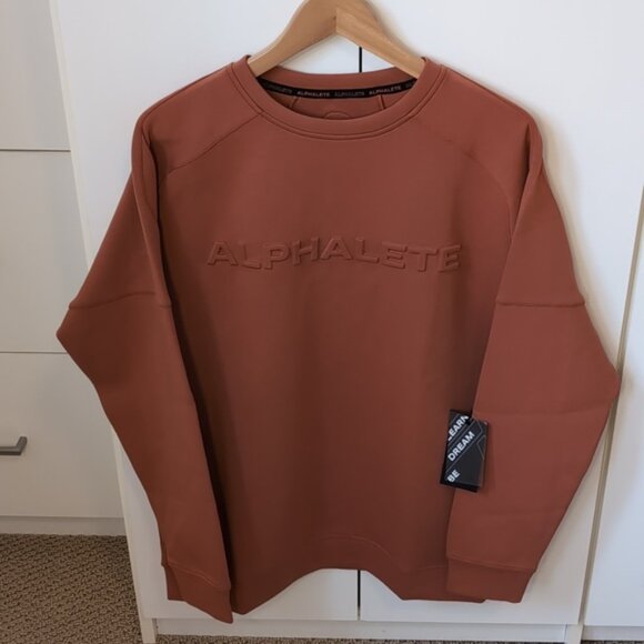 Alphalete NWT ELMTS Long Sleeve Pullover Sweater Brick Men's S - Picture 2 of 7